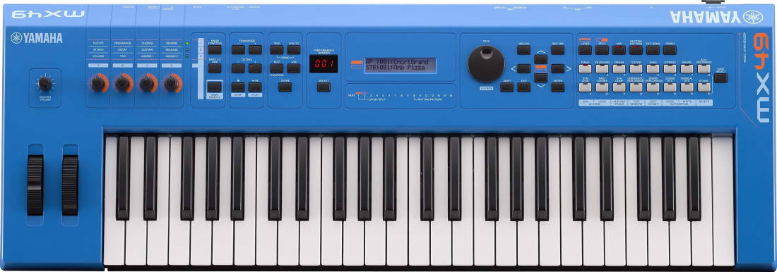 MX BK/BU Series 49-Key Synthesizer (128 Polyphony) - Blue