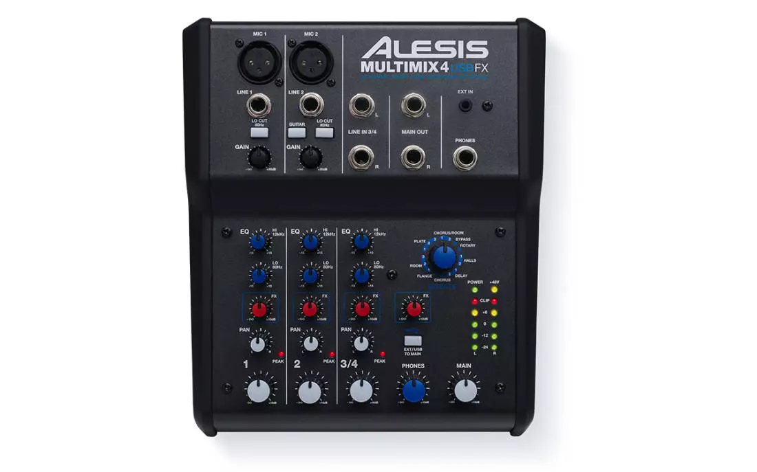 MultiMix 4-Channel USB Mixer with Effects