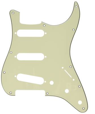 11-Hole Modern-Style Stratocaster S/S/S Pickguard, 3-Ply - Mint Green