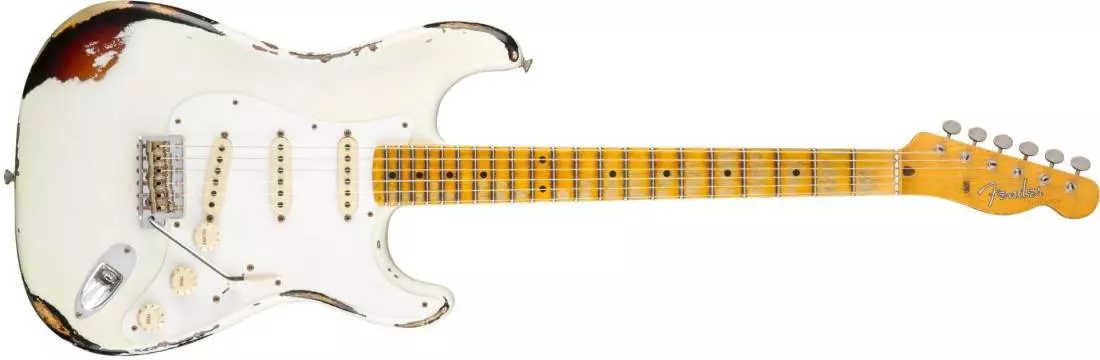 Limited Heavy Relic Mischief Maker, Maple Fingerboard, Olympic White over 3-Color Sunburst