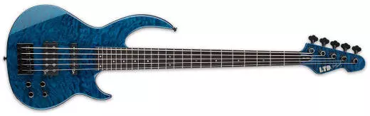 LTD 5-String Bunny Brunel Signature Bass Guitar - Black Aqua Finish