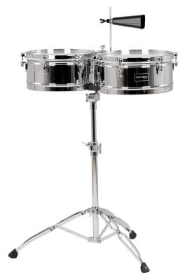 Gon Bops - Fiesta 13&14 Timbales Set with Stand - Chrome