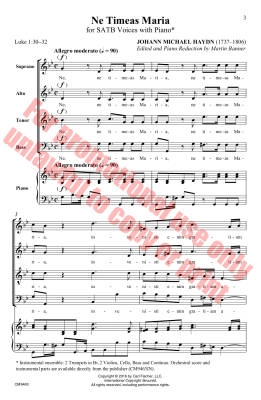 Ne Timeas Maria - Haydn/Banner - SATB