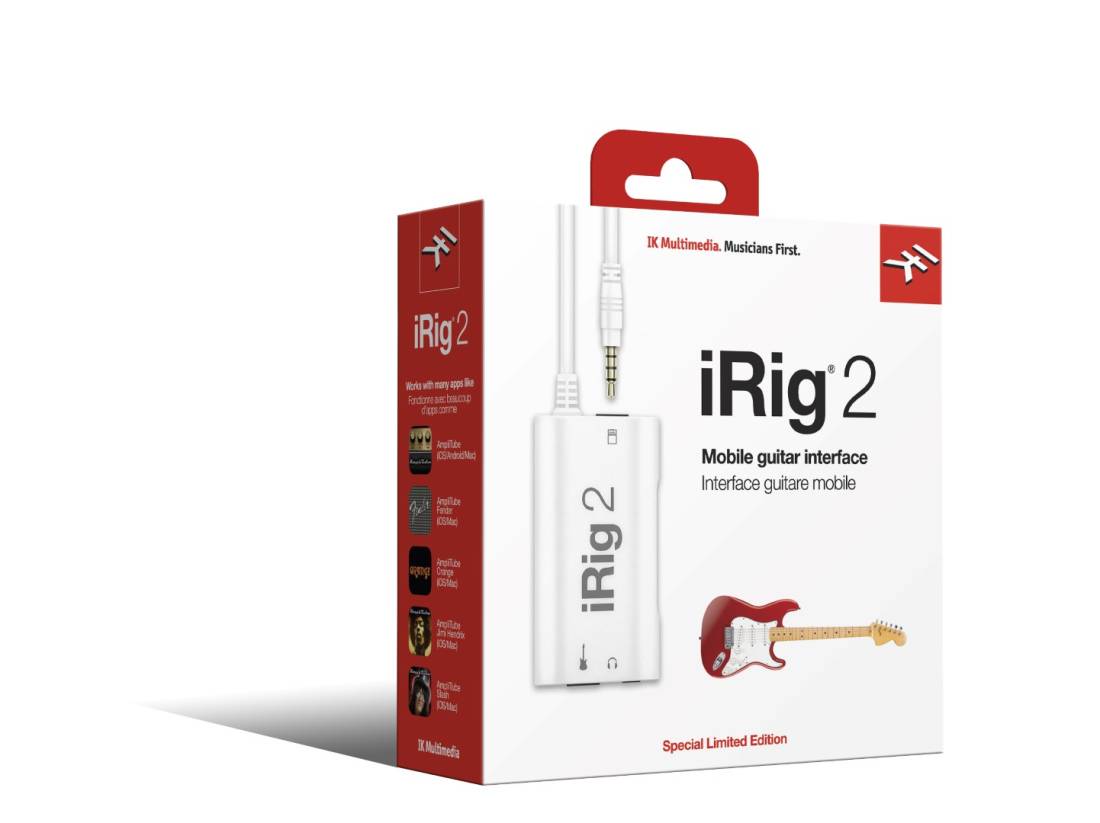 iRig 2 Guitar Interface for iPhone, iPad, iPod Touch,and Mac - White