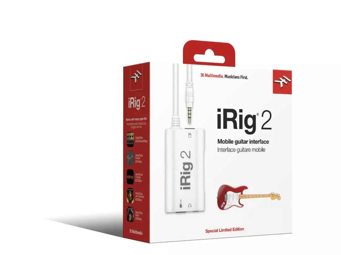 iRig 2 Guitar Interface for iPhone, iPad, iPod Touch,and Mac - White