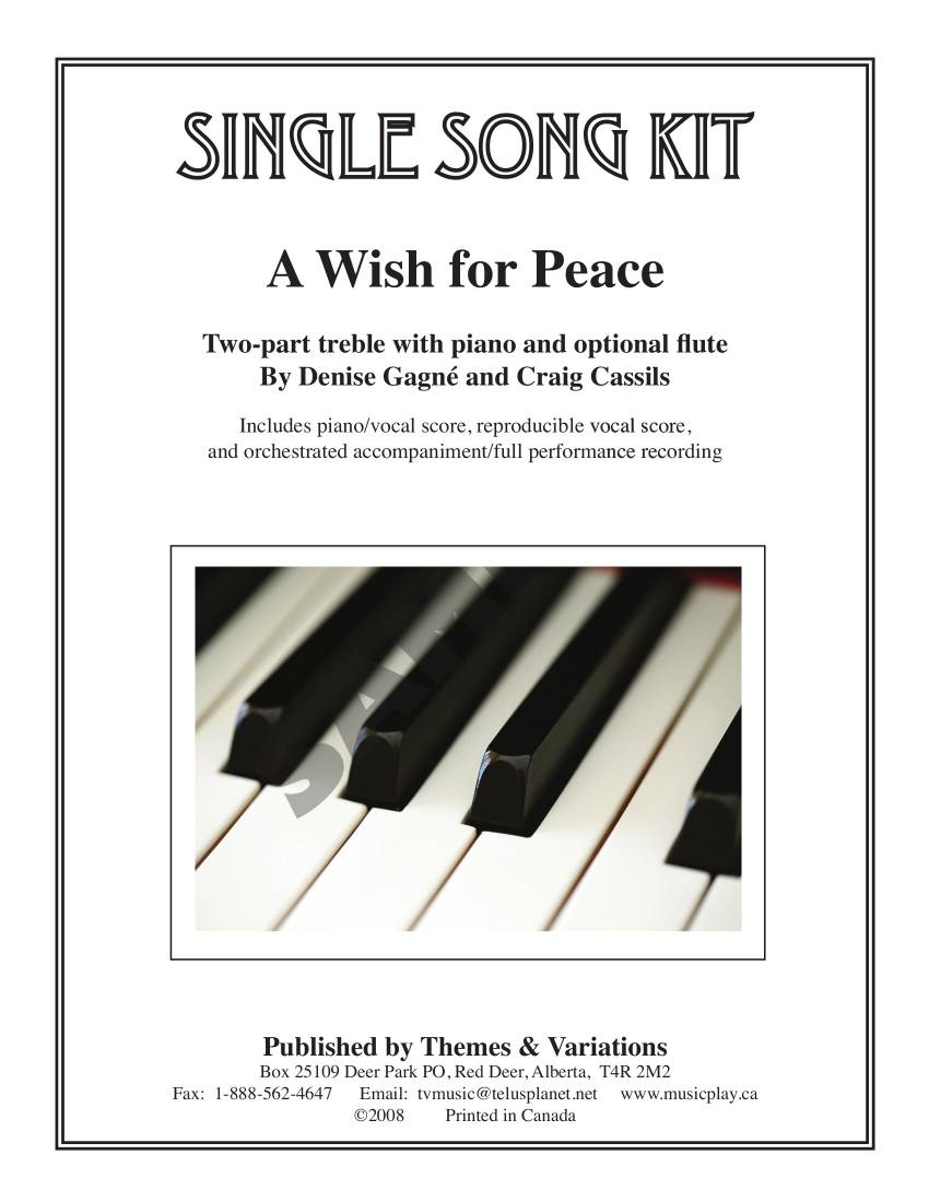 A Wish For Peace Single Song Kit - 2pt/Piano - Book/CD