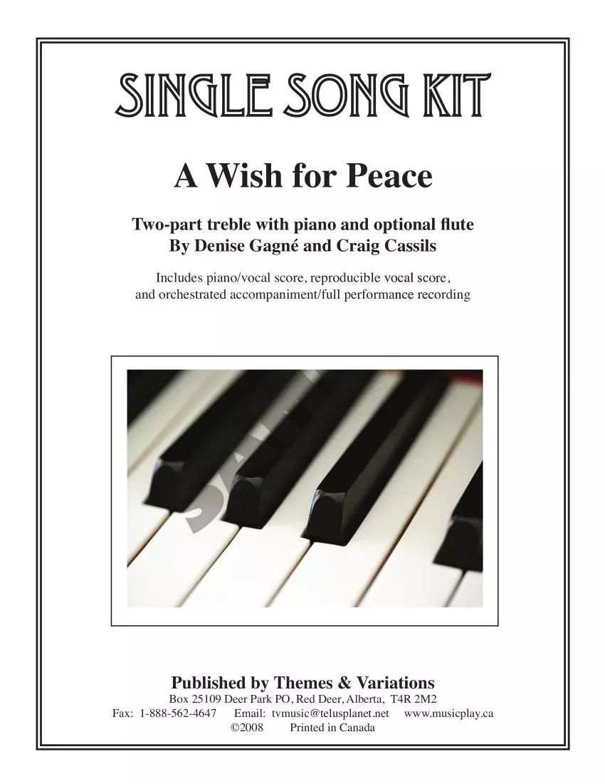 A Wish For Peace Single Song Kit - 2pt/Piano - Book/CD