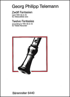 Twelve Fantasias according to TWV 40:2-13 - Telemann/Harras - Alto Recorder - Book
