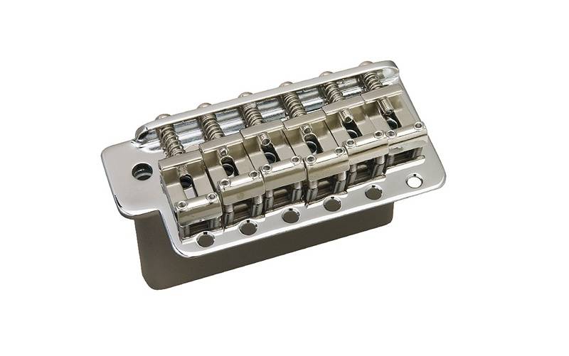 Vintage Style Tremolo Bridge Assembly, Steel Block - Chrome