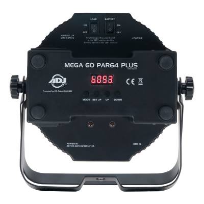 Mega Go Par64 Plus - Battery-Powered LED Par64 w/RGB and UV LEDs, and Remote