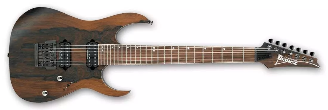Premium RG 7-String Electric Guitar w/Ziricote Top - Natural Flat