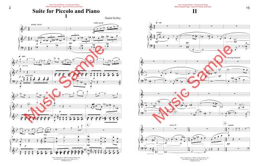 Two Concert Works for Piccolo & Piano - Kelley - Piano Score/Part