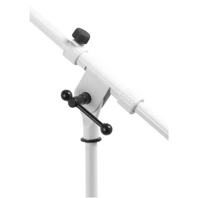 Tripod Base Microphone Stand w/Fixed Boom - White
