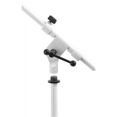 Tripod Base Microphone Stand w/Fixed Boom - White