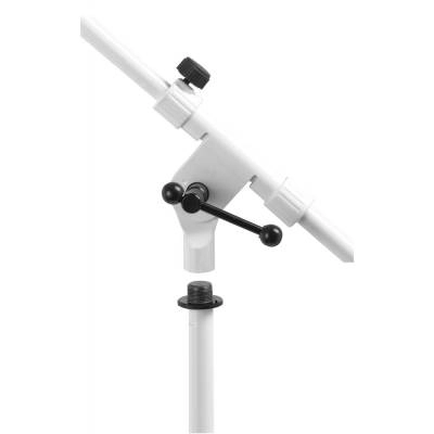 Tripod Base Microphone Stand w/Fixed Boom - White