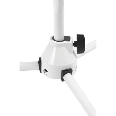 Tripod Base Microphone Stand w/Fixed Boom - White