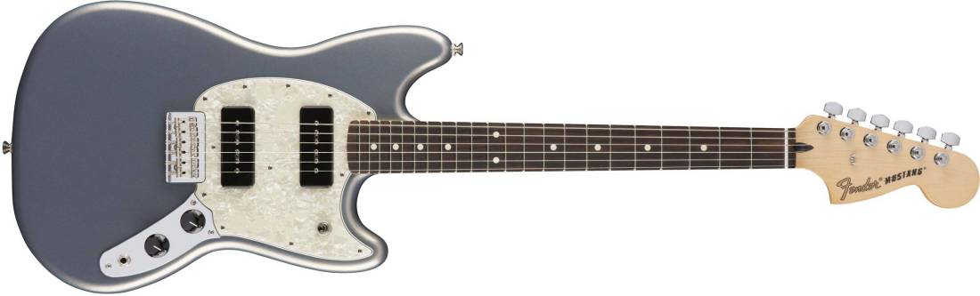 Fender Mustang 90 Silver / フェンダー ムスタング Fender Mustang 90, Rosewood Fingerboard - Silver | Long & McQuade