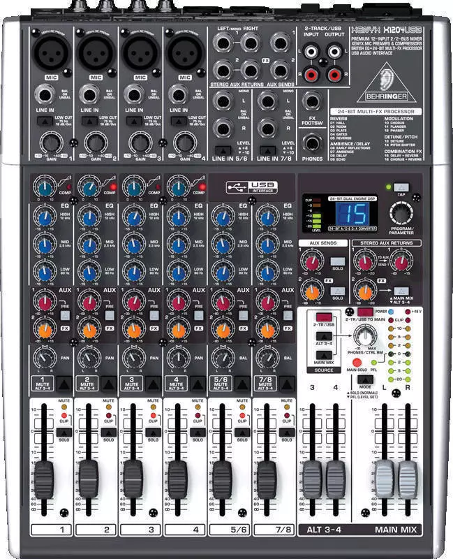 X1204 USB - 12 Input 2/2 Bus Mixer with EFX and USB