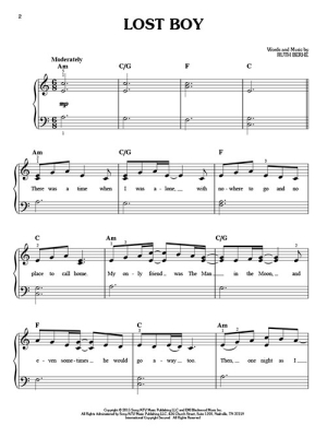 Lost Boy - Berhe - Easy Piano - Sheet Music
