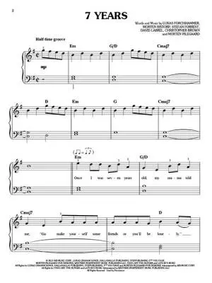 7 Years - Graham - Easy Piano - Sheet Music