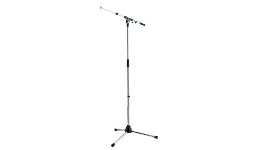 Tripod Microphone Stand with Telescoping Boom - Chrome