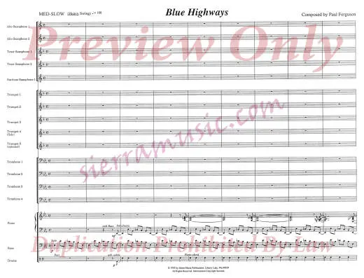 Blue Highways - Ferguson - Jazz Ensemble - Gr. Medium-Advanced