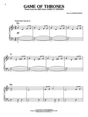 Game of Thrones (Theme from the HBO series) - Djawadi - Easy Piano