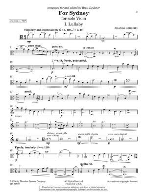 For Sydney - Harberg - Solo Viola - Sheet Music