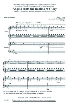 Angels from the Realms of Glory - Montgomery/Smart/Forrest - SATB/Piano (1 Piano, 4 Hands)