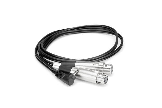 Hosa - Dual XLR3 Female to Right Angle 3.5mm TRS Cable - 5 Foot