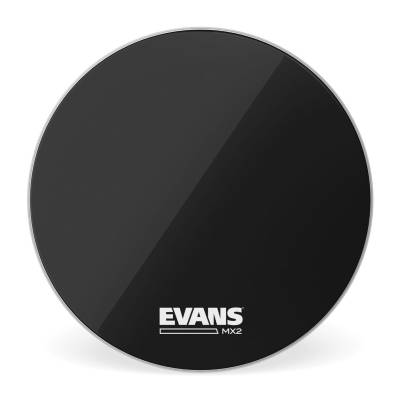 Evans - MX2 Black Marching Bass Drum Head, 18 Inch