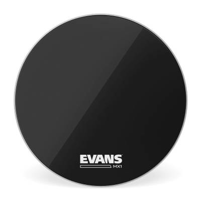 Evans - MX1 Black Marching Bass Drum Head, 24 Inch
