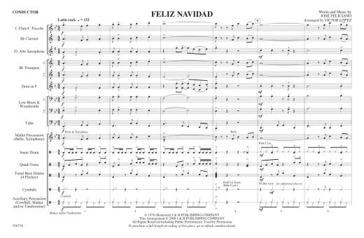 Feliz Navidad - Feliciano/Lopez - Marching Band - Gr. 2.5