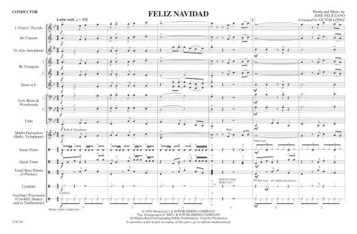 Feliz Navidad - Feliciano/Lopez - Marching Band - Gr. 2.5