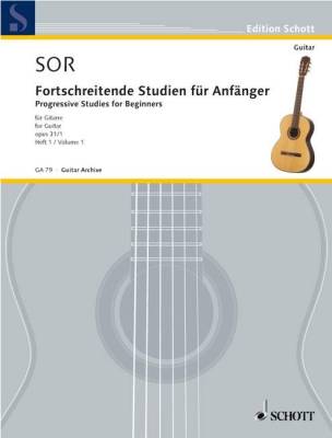 Schott - 24 Progressive Studies for Beginners, Op. 31 Volume 1 - Sor - Classical Guitar