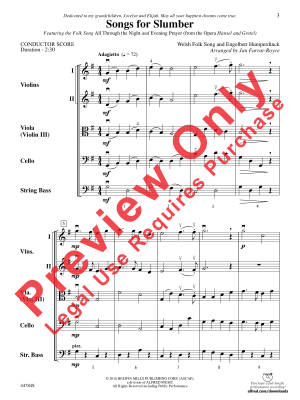 Songs for Slumber - Farrar-Royce - String Orchestra - Gr. 1.5