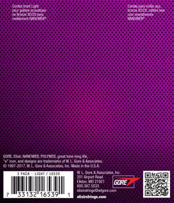 80/20 Bronze Acoustic Guitar Strings w/NANOWEB Coating, Light 12-53, 3 for 2 Pack