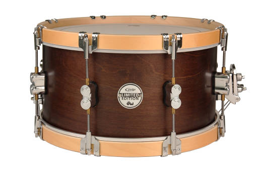 Pacific 7x14\'\' Snare with Wood Hoops - Walnut Stain