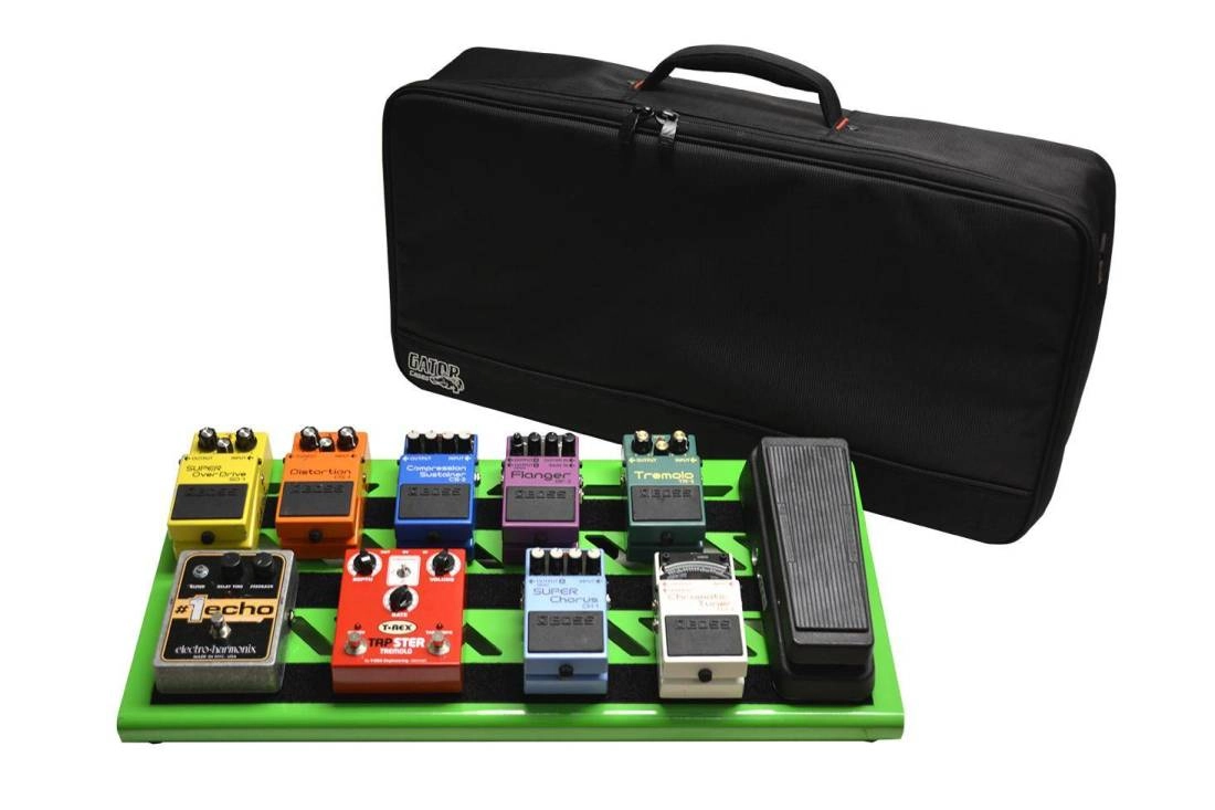 Large Aluminum Pedalboard w/ Carry Bag - Green