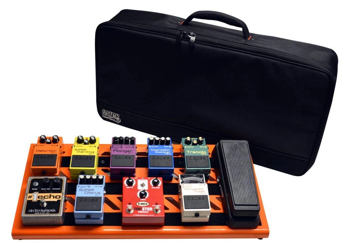 Large Aluminum Pedalboard w/ Carry Bag - Orange