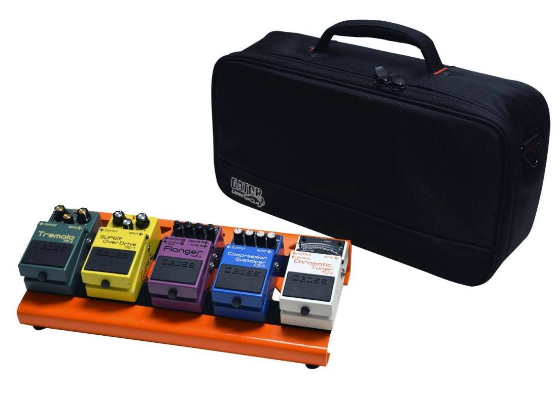 Small Aluminum Pedalboard w/ Carry Bag - Orange