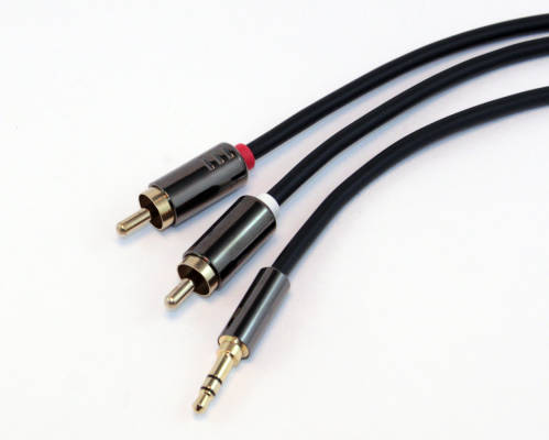 Link Audio - Link Platinum 1/8-inch TRS to 2 x RCA-M Y-Cable - 10 foot