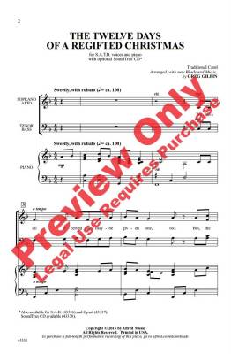 The Twelve Days of a Regifted Christmas - Traditional/Gilpin - SATB