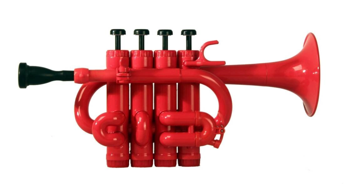 4 Valve Plastic Piccolo Trumpet- Red