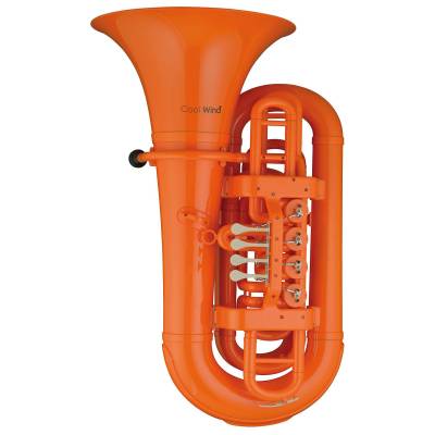 Cool Wind - 4 Rotary Valve Plastic Tuba - Orange