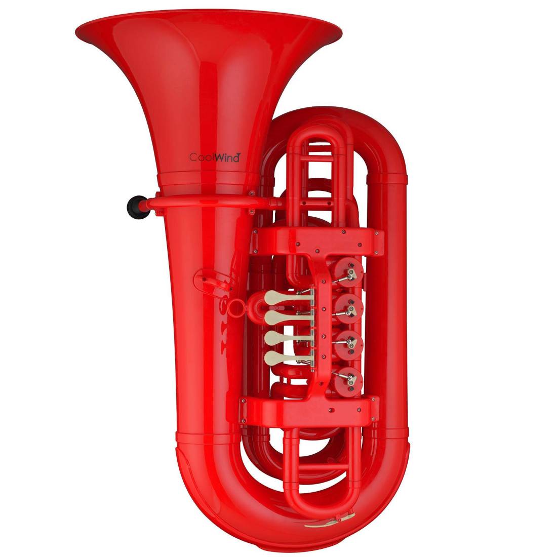 4 Rotary Valve Plastic Tuba - Red