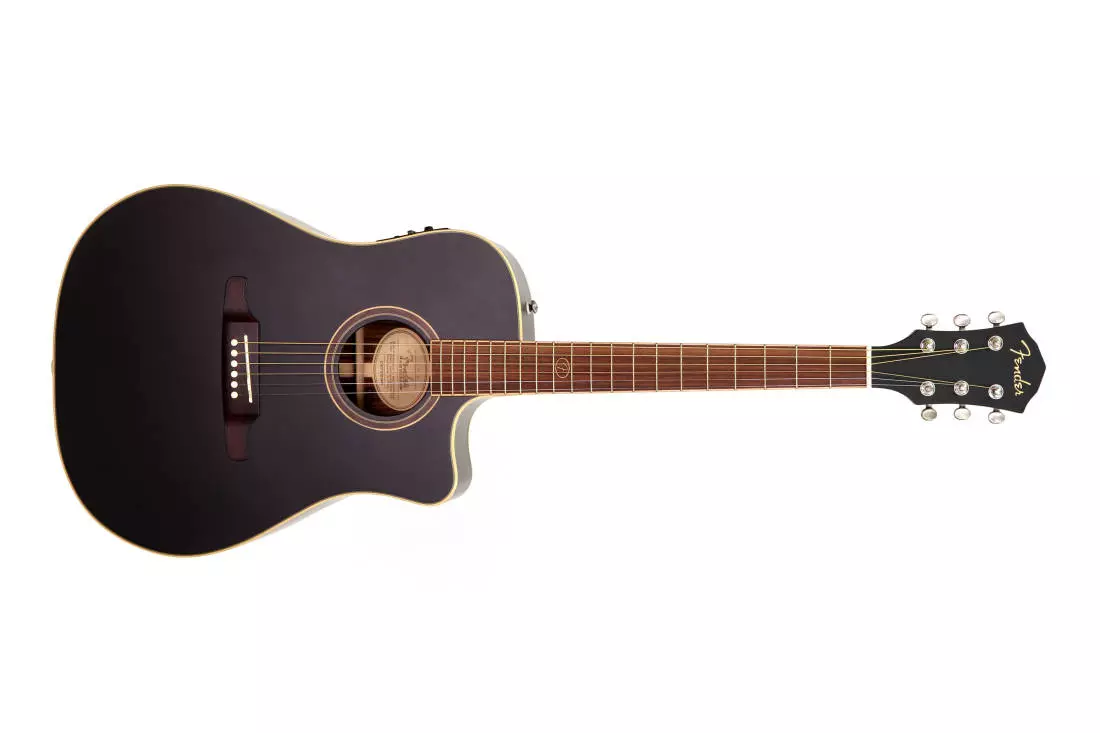 F-1030SCE Solid Top Dreadnought Cutaway Acoustic-Electric Guitar - Black