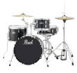 Pearl - Roadshow Complete Drum Kit (18,10,14,SD) with Hardware and Cymbals - Jet Black