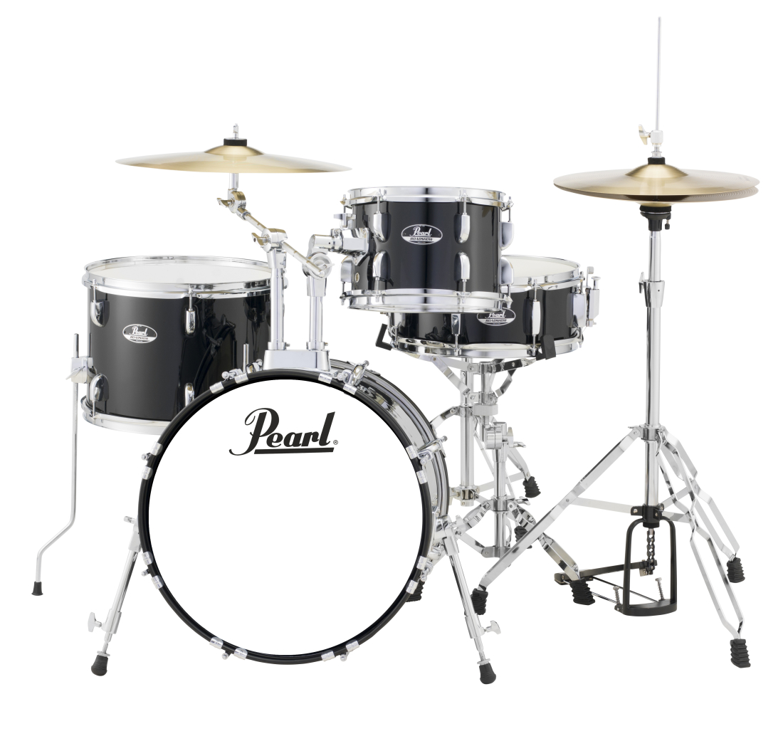 Roadshow Complete Drum Kit (18,10,14,SD) with Hardware and Cymbals - Jet Black