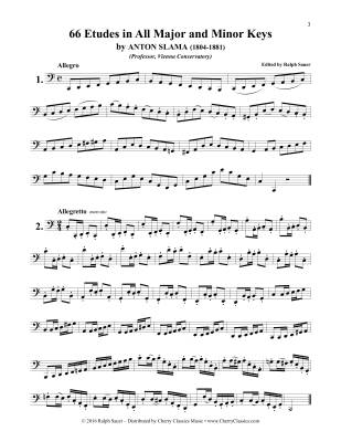 66 Etudes in All Major and Minor Keys for Tuba or Bass Trombone - Slama/Sauer - Book
